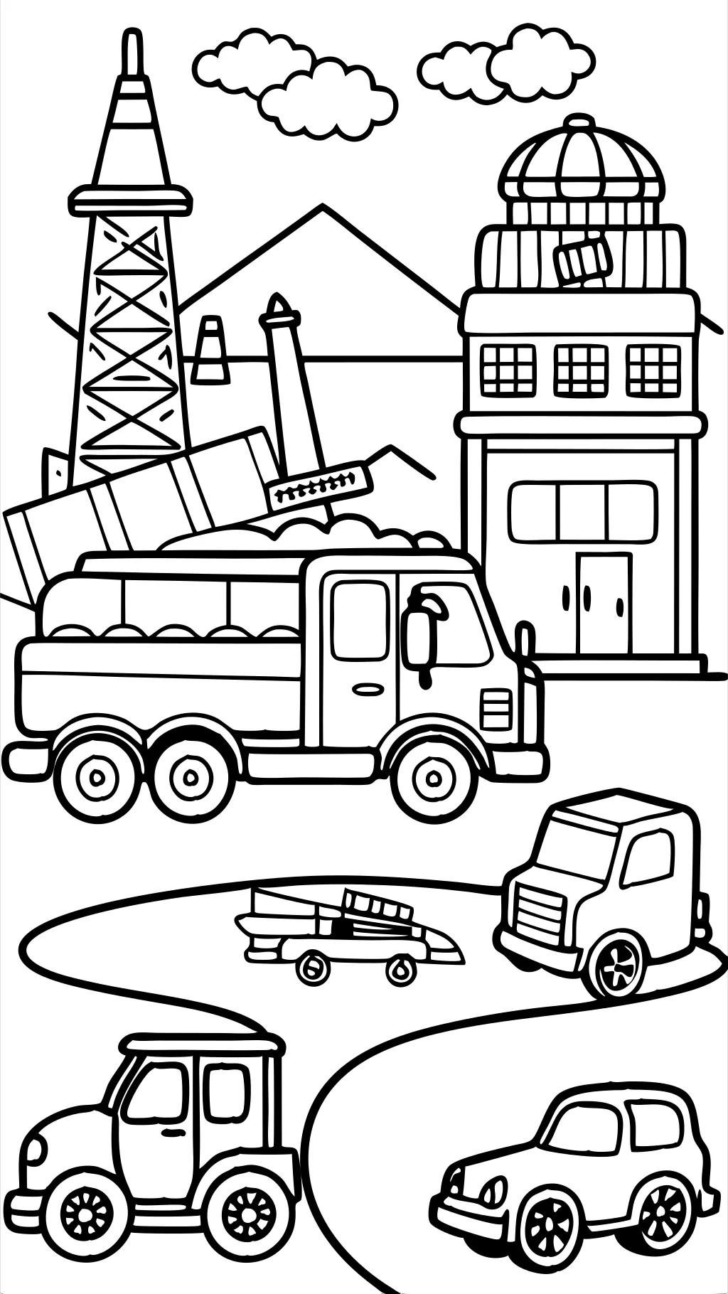 coloriage de camions de voitures